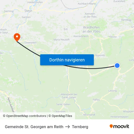 Gemeinde St. Georgen am Reith to Ternberg map