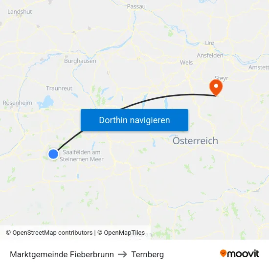 Marktgemeinde Fieberbrunn to Ternberg map