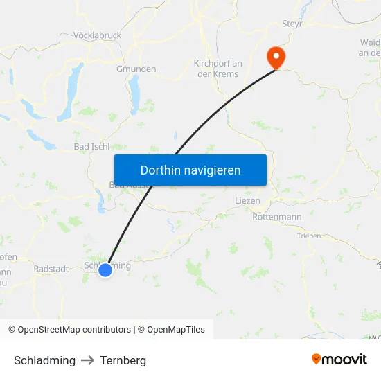 Schladming to Ternberg map