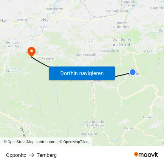 Opponitz to Ternberg map