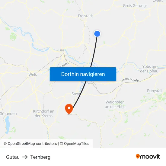 Gutau to Ternberg map