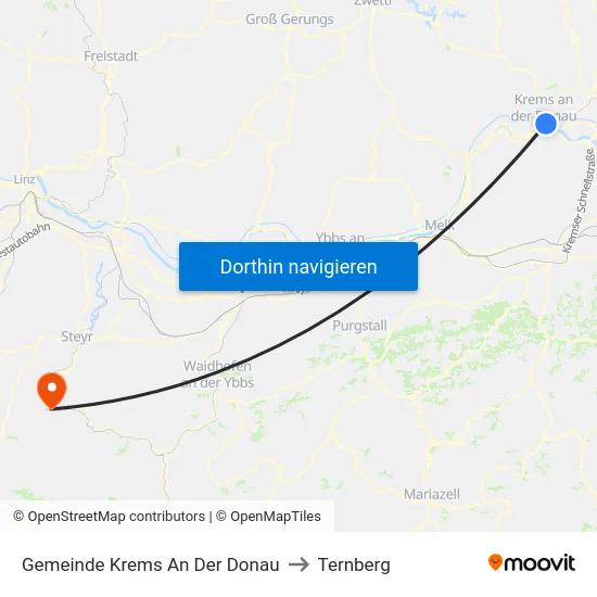 Gemeinde Krems An Der Donau to Ternberg map