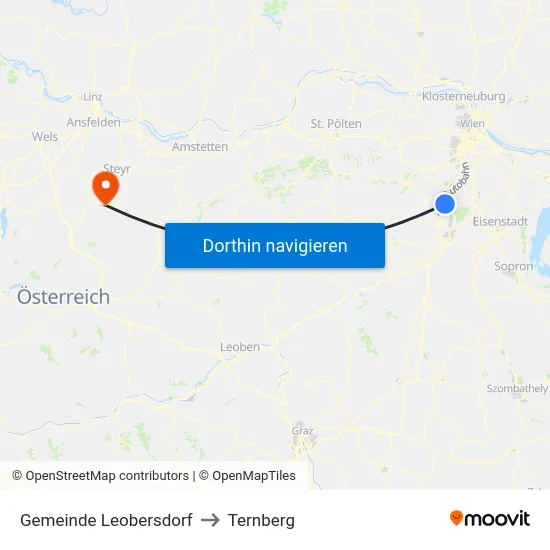 Gemeinde Leobersdorf to Ternberg map