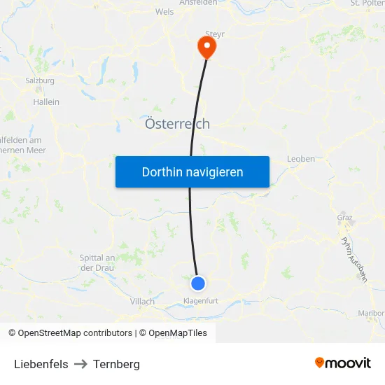 Liebenfels to Ternberg map