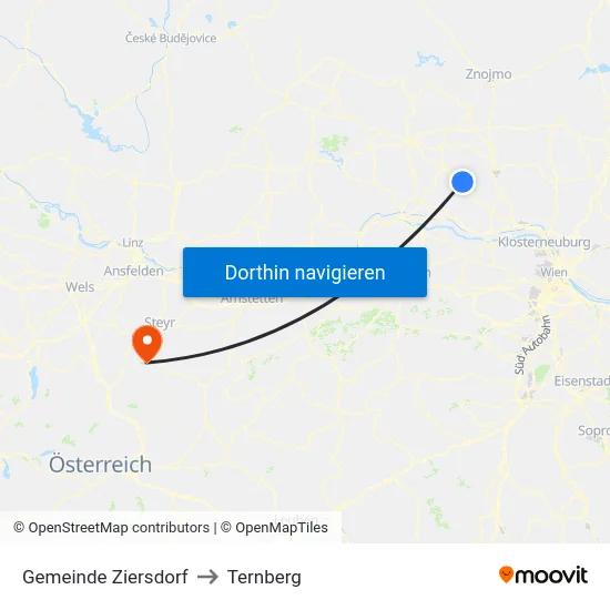 Gemeinde Ziersdorf to Ternberg map
