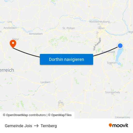 Gemeinde Jois to Ternberg map