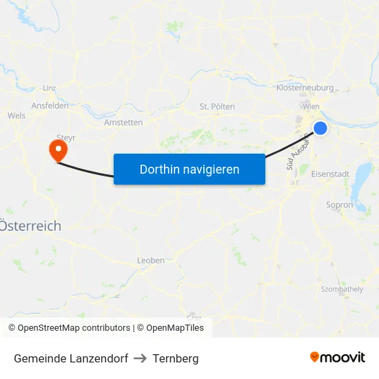 Gemeinde Lanzendorf to Ternberg map