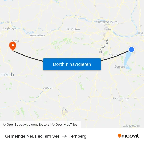 Gemeinde Neusiedl am See to Ternberg map