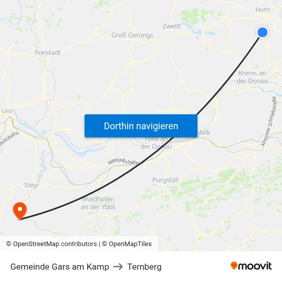 Gemeinde Gars am Kamp to Ternberg map