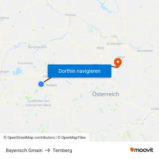 Bayerisch Gmain to Ternberg map