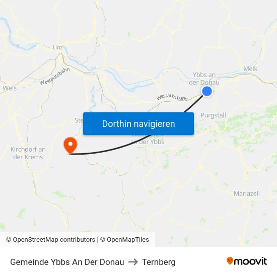 Gemeinde Ybbs An Der Donau to Ternberg map