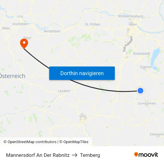 Mannersdorf An Der Rabnitz to Ternberg map