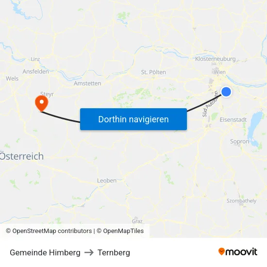 Gemeinde Himberg to Ternberg map
