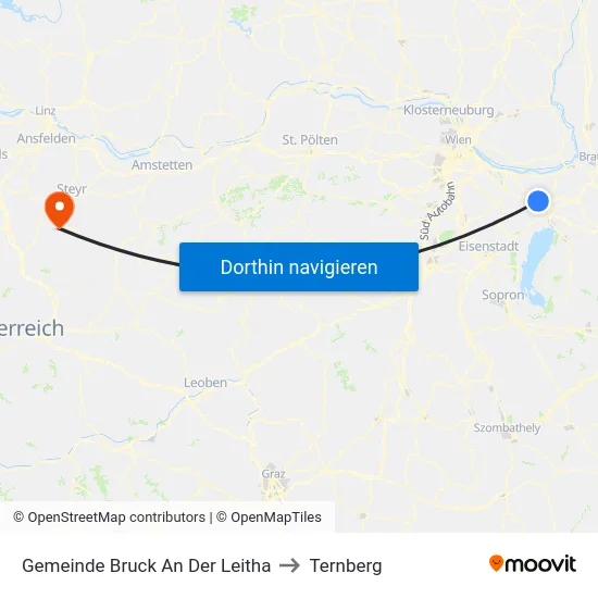 Gemeinde Bruck An Der Leitha to Ternberg map