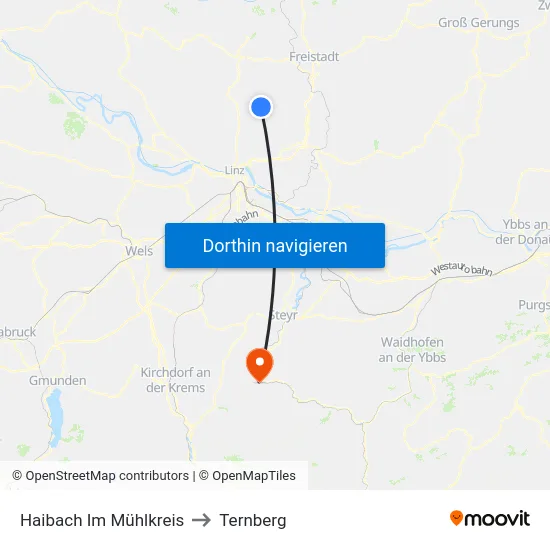 Haibach Im Mühlkreis to Ternberg map