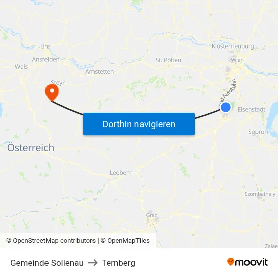 Gemeinde Sollenau to Ternberg map