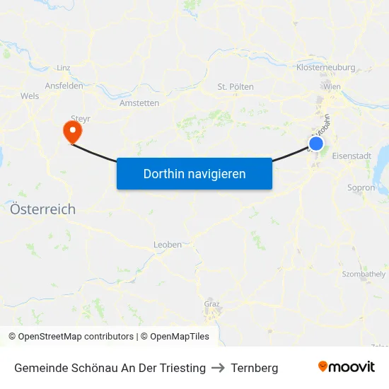 Gemeinde Schönau An Der Triesting to Ternberg map