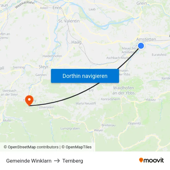 Gemeinde Winklarn to Ternberg map