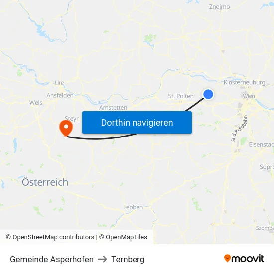 Gemeinde Asperhofen to Ternberg map