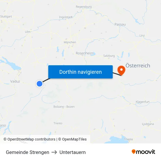Gemeinde Strengen to Untertauern map