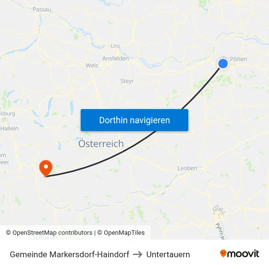 Gemeinde Markersdorf-Haindorf to Untertauern map