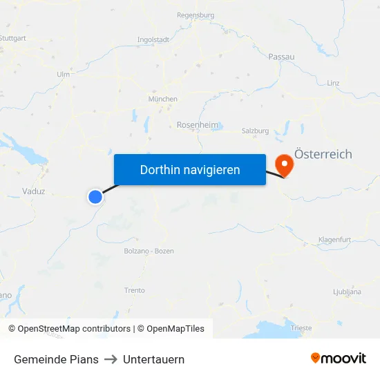 Gemeinde Pians to Untertauern map