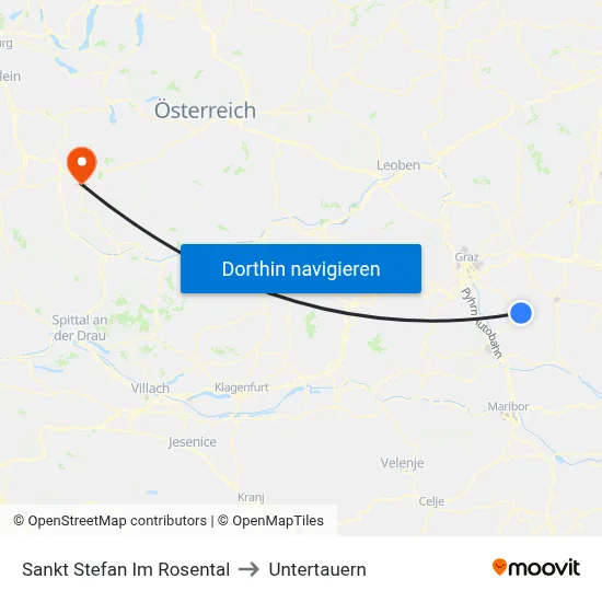 Sankt Stefan Im Rosental to Untertauern map