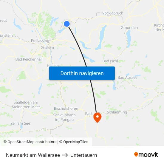 Neumarkt am Wallersee to Untertauern map