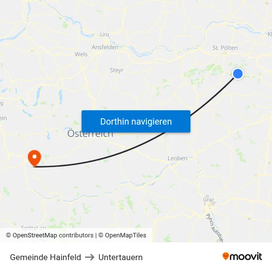 Gemeinde Hainfeld to Untertauern map