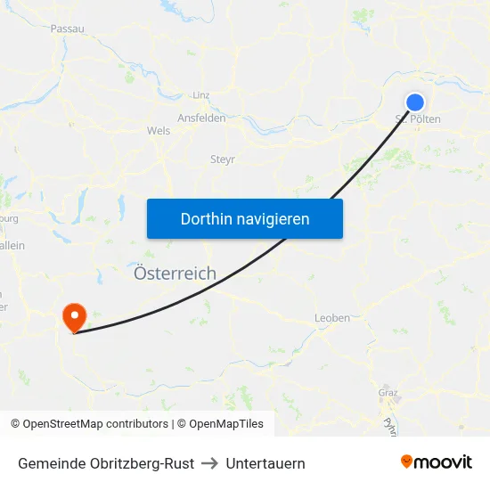 Gemeinde Obritzberg-Rust to Untertauern map