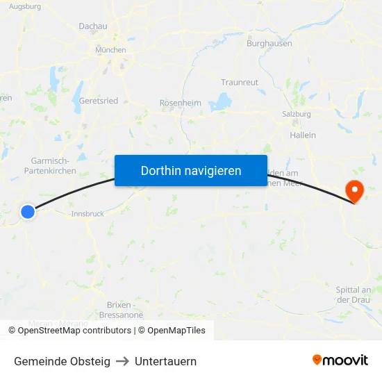 Gemeinde Obsteig to Untertauern map