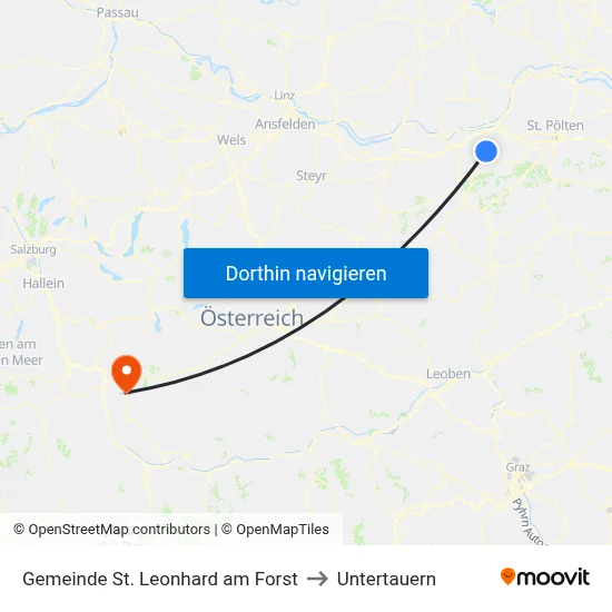 Gemeinde St. Leonhard am Forst to Untertauern map