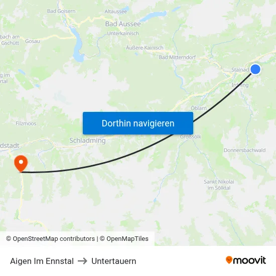 Aigen Im Ennstal to Untertauern map