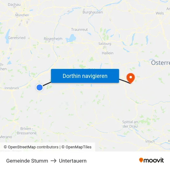 Gemeinde Stumm to Untertauern map