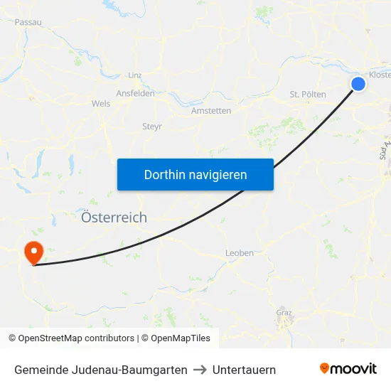 Gemeinde Judenau-Baumgarten to Untertauern map