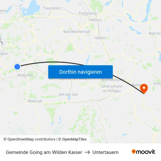 Gemeinde Going am Wilden Kaiser to Untertauern map