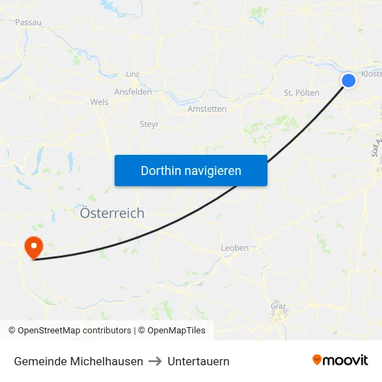 Gemeinde Michelhausen to Untertauern map