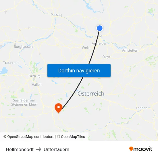 Hellmonsödt to Untertauern map