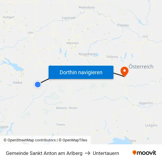 Gemeinde Sankt Anton am Arlberg to Untertauern map
