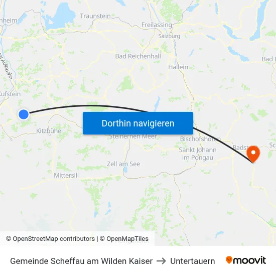 Gemeinde Scheffau am Wilden Kaiser to Untertauern map