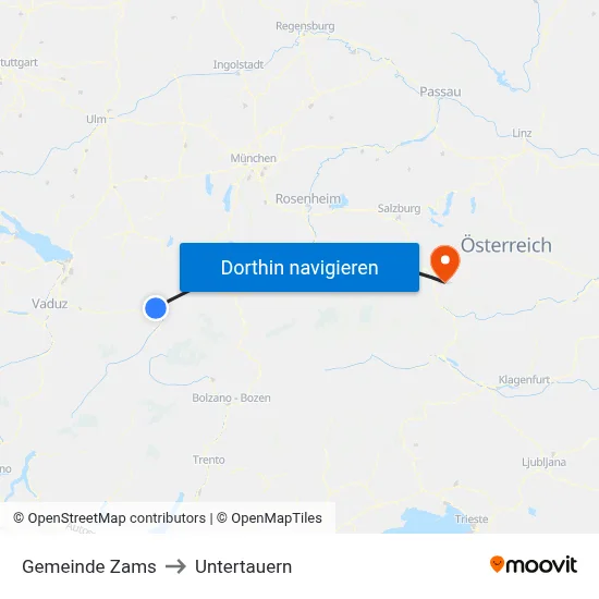 Gemeinde Zams to Untertauern map