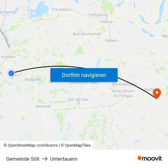 Gemeinde Söll to Untertauern map