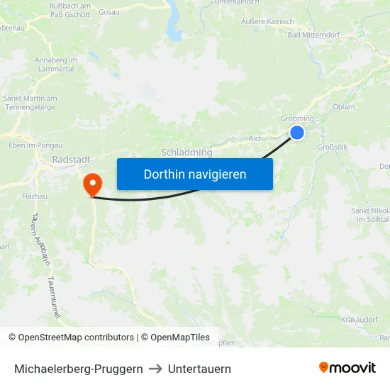 Michaelerberg-Pruggern to Untertauern map