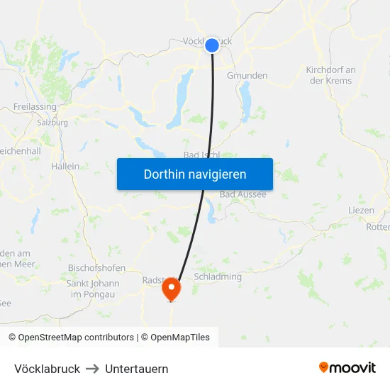Vöcklabruck to Untertauern map