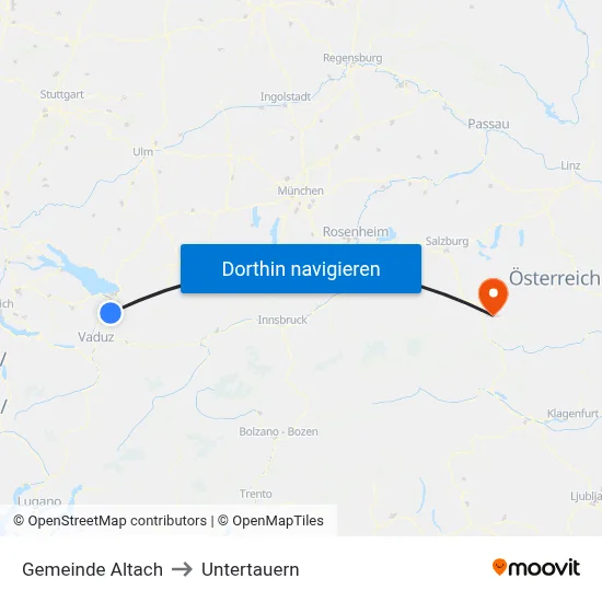 Gemeinde Altach to Untertauern map