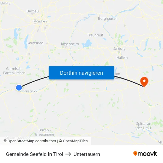 Gemeinde Seefeld In Tirol to Untertauern map