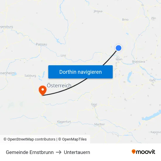 Gemeinde Ernstbrunn to Untertauern map