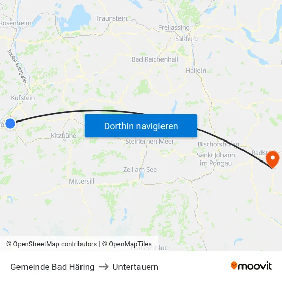 Gemeinde Bad Häring to Untertauern map