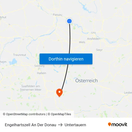 Engelhartszell An Der Donau to Untertauern map