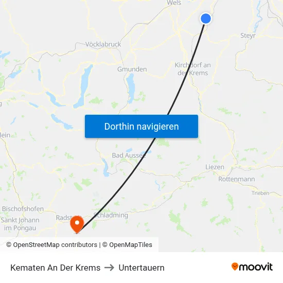 Kematen An Der Krems to Untertauern map